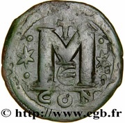 40 Nummi - Anastasius I Dicorus Constantinopolis; Type ⋮M⋮, Large Module, Byzantine states, 498-518 reverse image