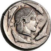 Tetradrachm - Second Democracy, Greece (ancient), 460 BC - 450 BC reverse image