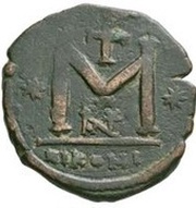 40 Nummi - Anastasius I Dicorus Nicomedia; Type ✶M✶, Monogram, Large Module, Byzantine states, 498-518 reverse image