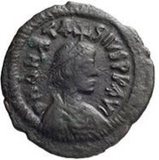 40 Nummi - Anastasius I Dicorus Antioch; Type ♰M♰ obverse image