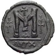 40 Nummi - Anastasius I Dicorus Antioch; Type ♰M♰, Byzantine states, 498-518 reverse image