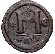 40 Nummi - Anastasius I Dicorus Antioch; Type ♰M☾, Byzantine states, 498-518 reverse image