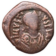 40 Nummi - Justin I Constantinopolis; Type ✶M♰ obverse image