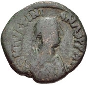 40 Nummi - Justinian I Constantinopolis; Type ✶M♁ obverse image