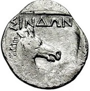 Diobol Sinde, Greece (ancient), 425 BC - 400 BC reverse image