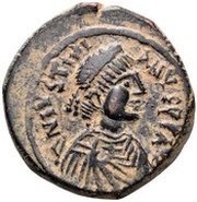 40 Nummi - Justinian I Nicomedia; Type ✶M♰ obverse image