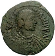 40 Nummi - Justinian I Carthage; Officina Letter, Bust Right obverse image