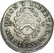 2 Soles Provincias del Rio de la Plata, Argentina, 1824-1826 reverse image