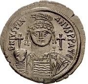40 Nummi - Justinian I Constantinopolis; bust facing obverse image