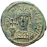 40 Nummi - Justinian I Antioch; Θ⊽ΠO; Bust Facing obverse image
