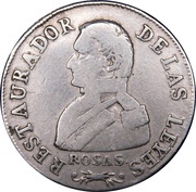 2 Reales, Argentina, 1842 reverse image