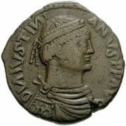 40 Nummi - Justinian I Rome; ✶M✶ A obverse image
