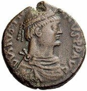 40 Nummi - Justinian I Rome; ☩M✶ obverse image