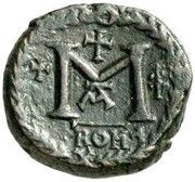 40 Nummi - Justinian I Rome; ☩M☩ A, Byzantine states, 539-565 reverse image