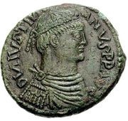 40 Nummi - Justinian I Rome; ✶M☩ A obverse image