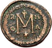 40 Nummi - Justinian I Rome; Bust Facing, ✶ reverse image