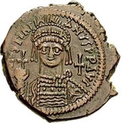 40 Nummi - Justinian I Antioch; 9HЧΠº; Bust Facing obverse image