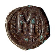 40 Nummi - Justinian I Antioch; tHЄЧP; Bust Facing, Byzantine states, 559-565 reverse image