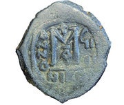 40 Nummi - Mauricius Tiberius Nicomedia, Byzantine states, 586-602 reverse image