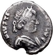 ½ Siliqua - Justinian I Ravenna; ☧ obverse image