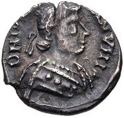 ½ Siliqua - Justinian I Ravenna; ⳨ obverse image