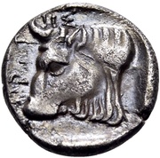 Triobol - Protes, Greece (ancient), 411 BC - 385 BC reverse image