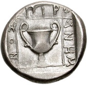 Tetrobol - Rhomenmonos, Greece (ancient), 386 BC - 375 BC reverse image