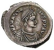 Siliqua - Anastasius I Dicorus VOT MVLT MTI; Constantinopolis obverse image