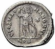 Miliarense - Anastasius I Dicorus GLORIA ROMANORVM; Constantinopolis; Spear and Shield, Byzantine states, 491-518 reverse image