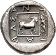 Tetradrachm Antiadas, Greece (ancient), 453 BC - 450 BC reverse image