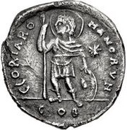 Miliarense - Justinian I GLORIA ROMANORVM; Constantinopolis; Shield, Bust Right, Byzantine states, 527-565 reverse image