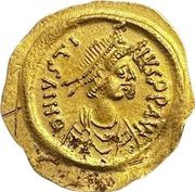 Tremissis - Justin I VICTORIA AVGVSTORVM; Constantinopolis obverse image