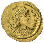 Tremissis - Justinian I VICTORIA AVGVSTORVM; Constantinopolis obverse image