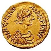 Tremissis - Justinian I VICTORIA AVGVSTORVM; Carthagena obverse image