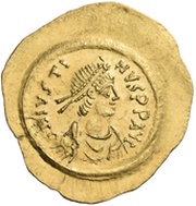 Tremissis - Justin II VICTORIA AVGVSTORVM; Constantinopolis obverse image