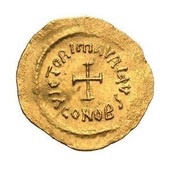 Tremissis - Mauricius Tiberius reverse image