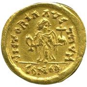 Tremissis - Mauricius Tiberius VICTORIA AVSTRVM; Rome reverse image