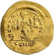 Semissis - Mauricius Tiberius VICTORIA AVGG; Constantinople, Byzantine states, 582-602 reverse image