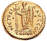 Solidus - Anastasius I Dicorus VICTORIA AVGGG; Thessalonica, Byzantine states, 491-518 reverse image