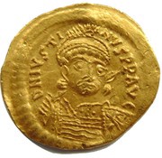 Solidus - Justin I VICTORIA AVGGG; Constantinopolis obverse image