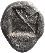 Diobol, Greece (ancient), 480 BC reverse image