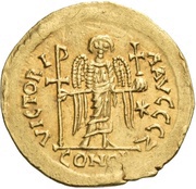 Solidus - Justinian I VICTORIA AVGGG; Rome, Byzantine states, 547-549 reverse image