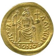 Solidus - Justin II VICTORIA AVGGG; Ravenna, Byzantine states, 567-570 reverse image