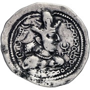 Drachm - Alchon Huns - Anonymous Sassanian type, Shapur II imitation, Type 39, unknown mint obverse image
