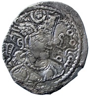 Drachm - Alchon Huns - Tobazini Sassanian type, Warham IV imitation, Type 32, unknown mint obverse image