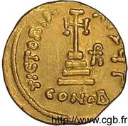 Solidus - Heraclius, Heraclius Constantine and Heraclonas VICTORIA AVGU; Constantinopolis, Byzantine states, 638-641 reverse image