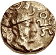 Dinar - Unknown hunnic chieftain Sassanian style, Peroz I imitation, Sind mint obverse image