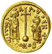 Solidus - Constans II and Constantine IV VICTORIA AVG; Constantinopolis, Byzantine states, 659-668 reverse image