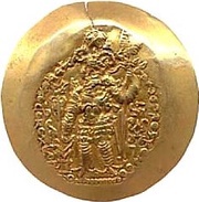 Dinar - Varahan Kushanshah II - Peroz III 3rd version, Kushano-Sassanian style, unknown mint obverse image