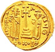 Solidus - Constans II and Constantine IV VICTORIA AVGU; Constantinopolis, Byzantine states, 661-663 reverse image